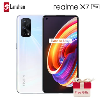 Перейти на Алиэкспресс и купить Новое поступление 5G NFC Смартфон realme x7 Pro 8 ГБ 128 ГБ 120 Гц экран переподготовки 65 Вт SmartVOOC MTK1000 + 64-мегапиксельная четырехъядерная камера
