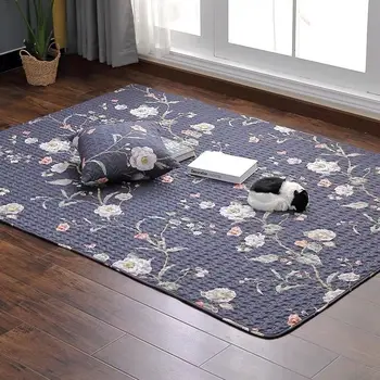 

2020 Soft Cotton Carpet Anti-slip Geometric Plant Area Rug Yoga Mat Baby Creeping Mat Carpets for Bedroom Living Room Kitchen