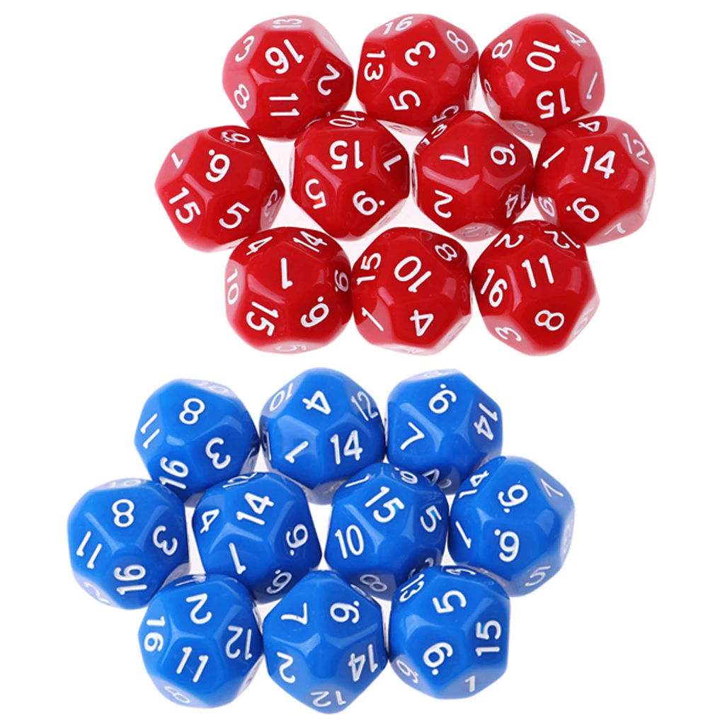 20x  Dice Set DND Role Playing Game 14mm D16 Table Games Supplies