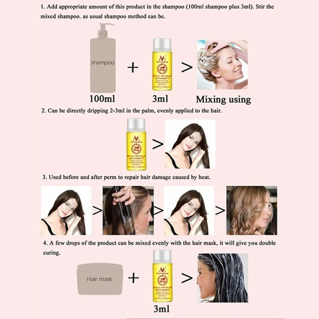2 шт. эссенция для роста волос против выпадения эфирное масло для лечения кожи головы Уход за волосами увлажняющее масло для удаления волос