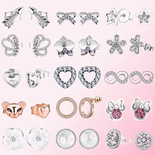 925 пробы серебряные классические симметричные серьги с аутентичными звездами дамские очаровательные модные ювелирные изделия DIY