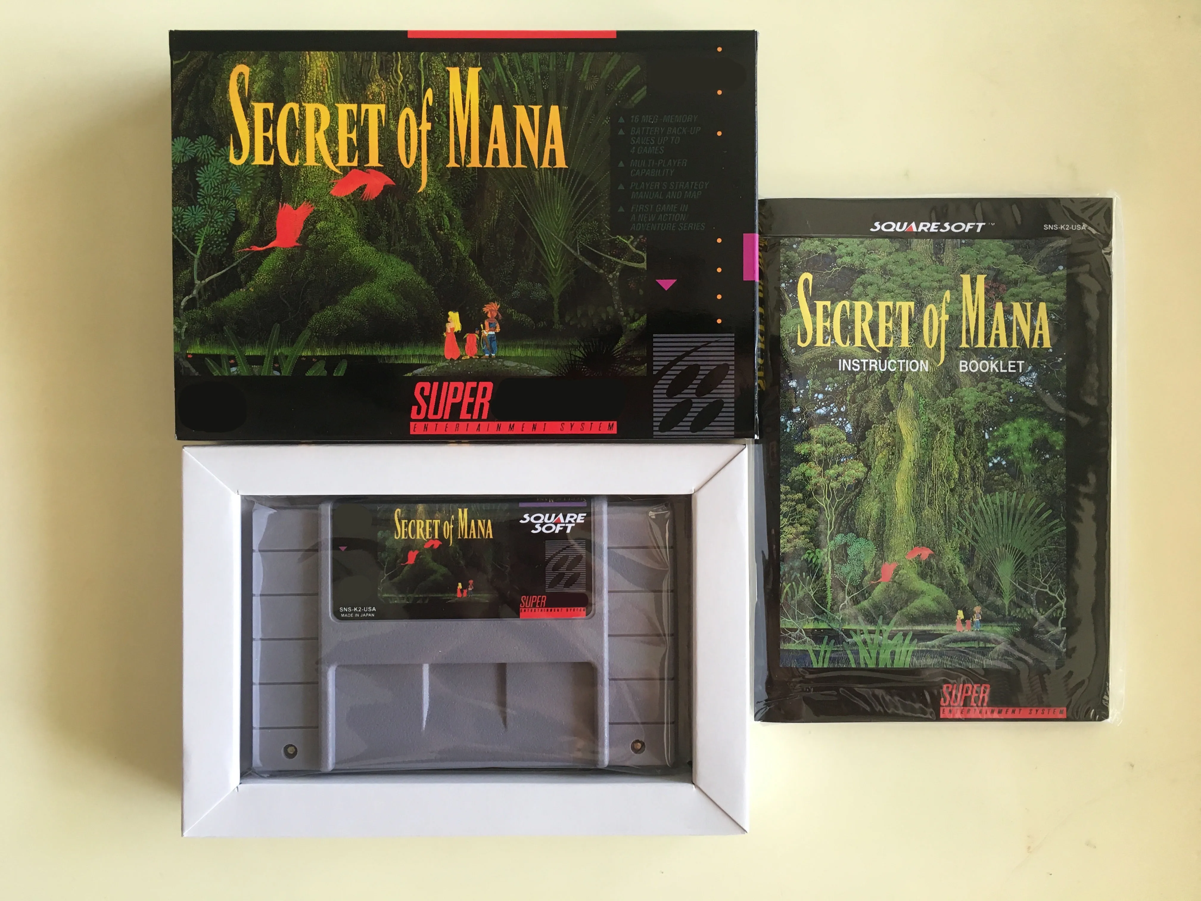 16 бит игры* секретная Мана(версия США! Коробка+ руководство+ картридж