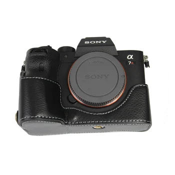 

Real Genuine Leather case camera bag For Sony alpha 7R4 A7RIV A7RM4 A7R MarkIV Protective shell With Battery Opening