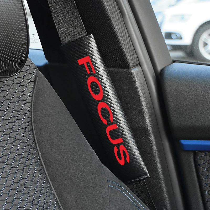 Накладка для ремня безопасности автомобиля для Focus 3 автомобильный защитный чехол для ремня безопасности детские автомобильные аксессуары 2 шт - Название цвета: RED  x 2PCS