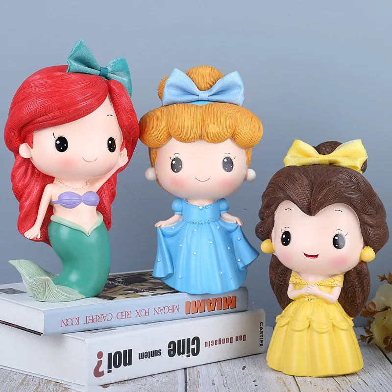 Piggy Bank Cartoon Princess Vinyl Money Safe Box for Kids Girls Toys Gifts Miniature Figurines Room Decor Cute 2