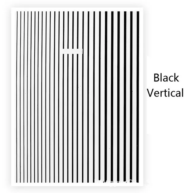 Black 1 лист наклеек для ногтей под розовое золото, наклейки для 3D ногтей, изогнутые наклейки, клейкие полоски для нейл-арта, шаблонные клейкие полоски - Цвет: Black