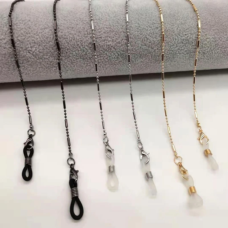 Fashion Woman Sunglasses Chain Cylinder Bead Chain Anti-Falling Glasses Eyeglasses Cord Necklace 2