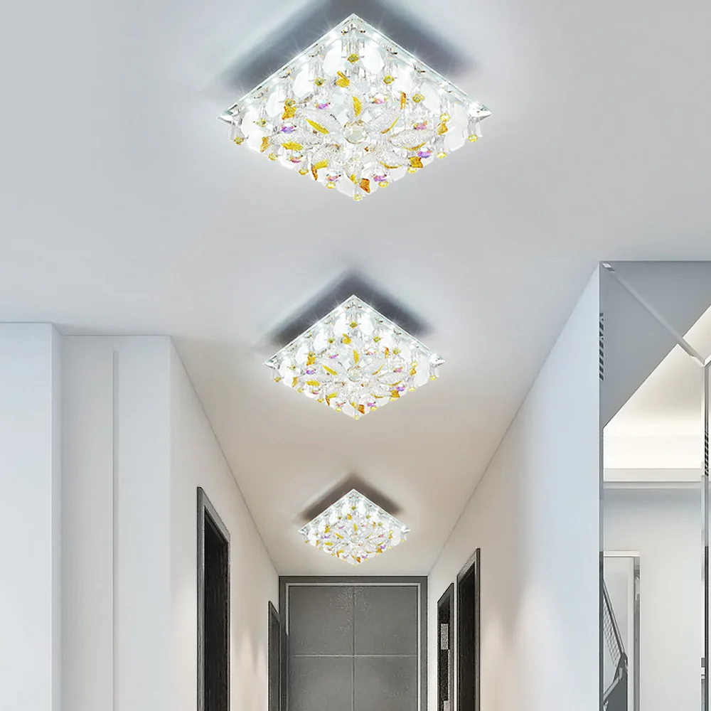 

Aisle corridor lights led crystal embedded ceiling spotlight modern minimalist creative personality entrance light LB022015