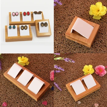 

Handmade Natural Bamboo Wooden Earring Ear Stud Display Tray Box 1/2/3 Slot