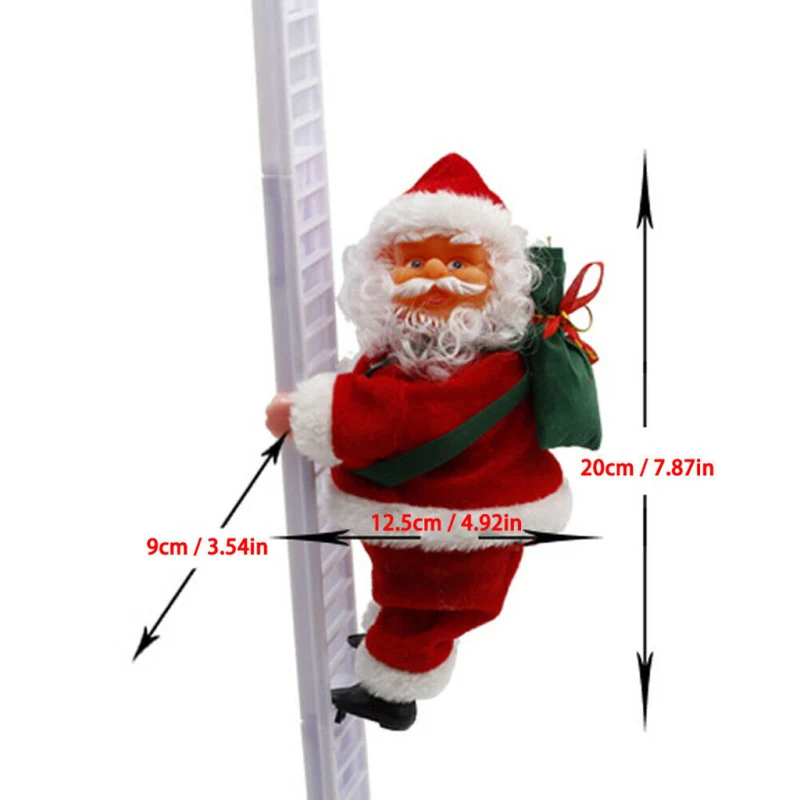Рождественское украшение Санта Клаус электрическая лестница Санта Клаус кукла подвесная Рождественская елка украшения на год детские подарки - Цвет: Single Ladder