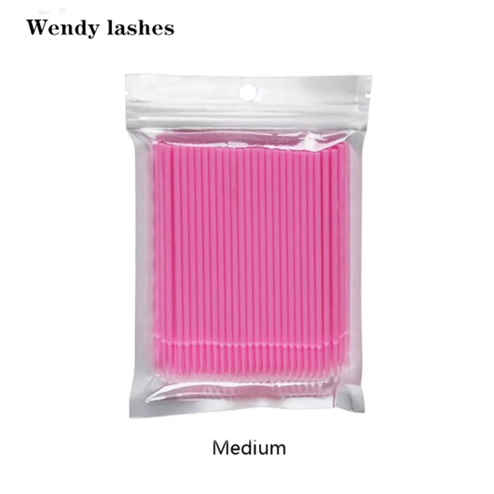 100 pcs Micro Disposable Eyelash Extension Clean Brush Individual Mascara Brush Eyelash Glue Cleaning Stick Makeup Tools