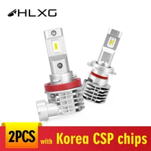 Hlxg с Корея CSP светодиодный H4 H7 фар автомобиля H8 H9 HB3 H11 HB4 9005 9006 Hi/короче спереди и длиннее сзади) луч Вентилятор охлаждения УДАРА светодиодный Авто противотуманных фар 12V автомобили