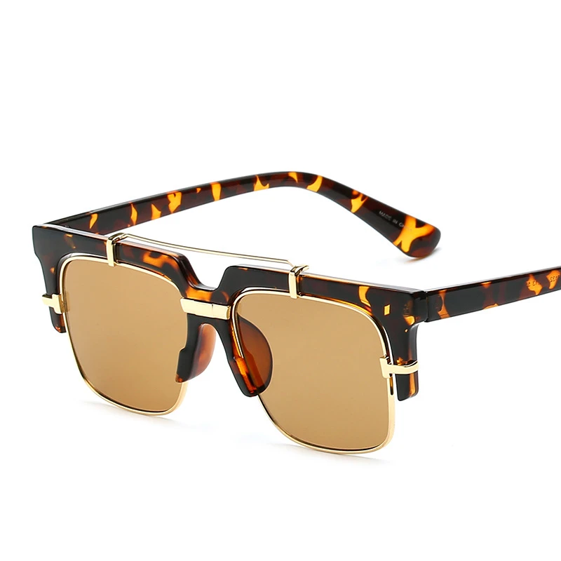 Брендовые дизайнерские женские Солнцезащитные очки Модные металлические Steakpunk солнцезащитные очки, мужские солнцезащитные очки Брендовые безразмерный Негабаритный Солнцезащитные очки es Plain glass