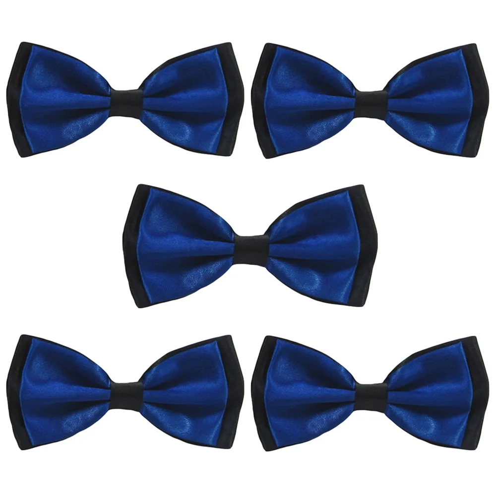 Royal Blue-5 PCS 5 пачек мужской галстук-бабочка атласный деловой Свадебный регулируемый галстук-бабочка - Цвет: Royal Blue-5 PCS