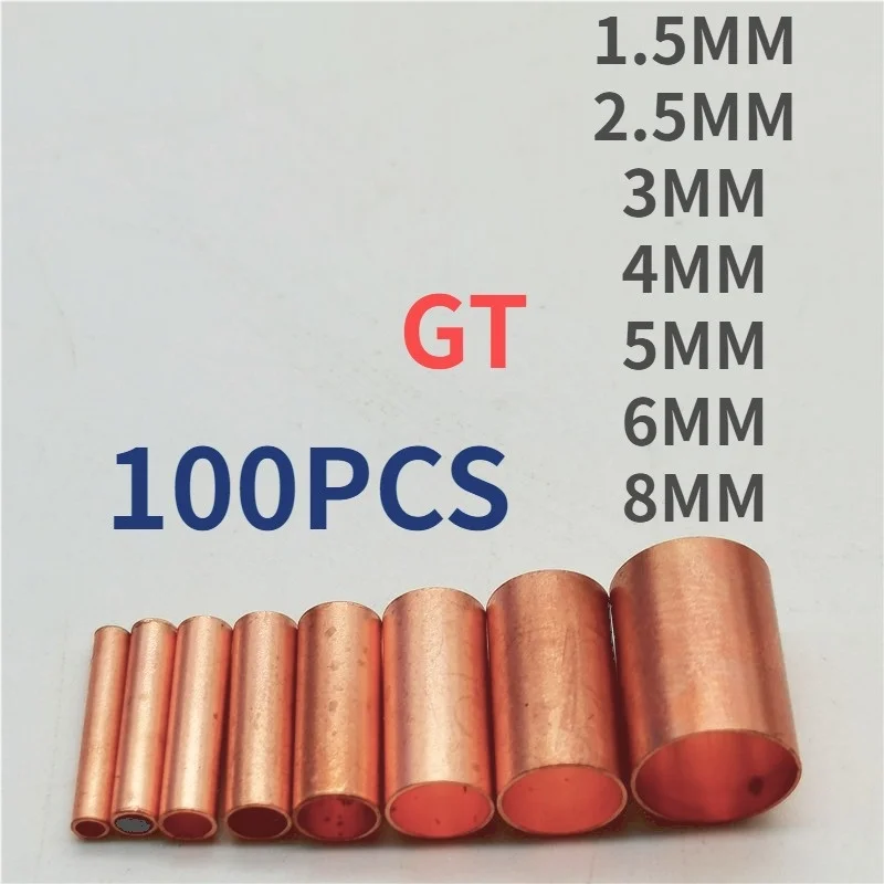 100pc GT 1.5MM2MM2.5MM3MM4MM5MM6MM8MM copper connection pipe joint