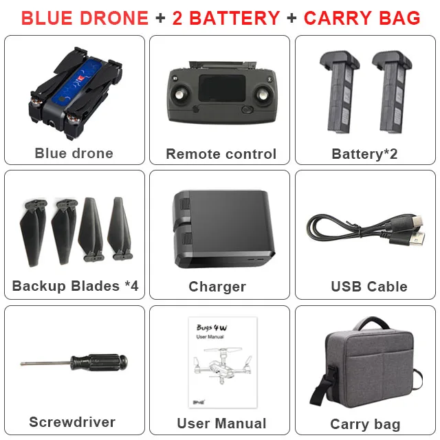 B4W gps Дрон бесщеточный складной Радиоуправляемый Дрон 5G Wifi Fpv с камерой 4K антивибрационный оптический поток Радиоуправляемый квадрокоптер вертолет - Цвет: Blue 2Battery Bag