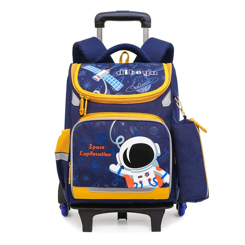

2/6 Wheels Children Trolley Backpacks Boys Schoolbag Kids School Bags Luggage Bag grils Wheels Backpack travel Rolling Backpack