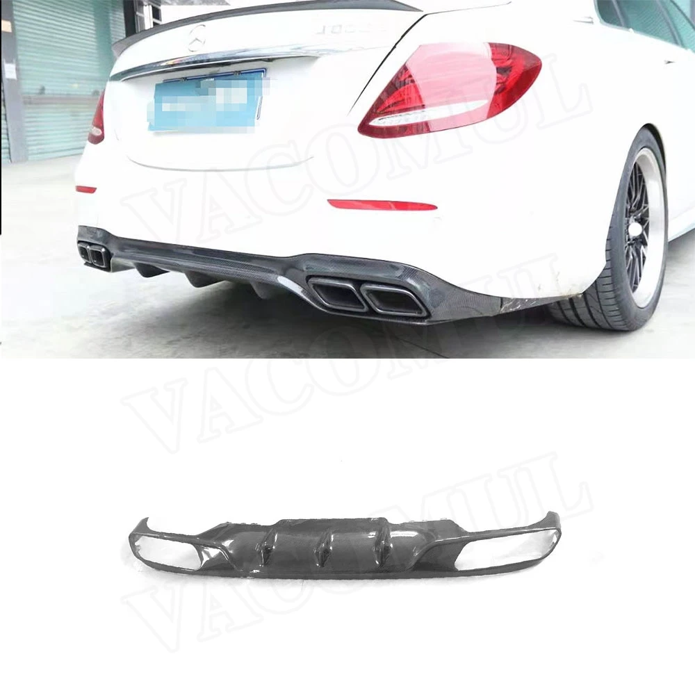 Carbon Fiber Rear Lip Diffuser Bumper Spoiler for Mercedes Benz E Class