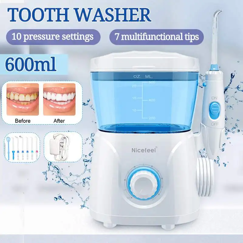 

Nicefeel FC166 Water Dental Flosser 600ML Electric Oral Irrigator Care Dental Flosser Water Toothbrush Dental SPA with 7pcs Tips