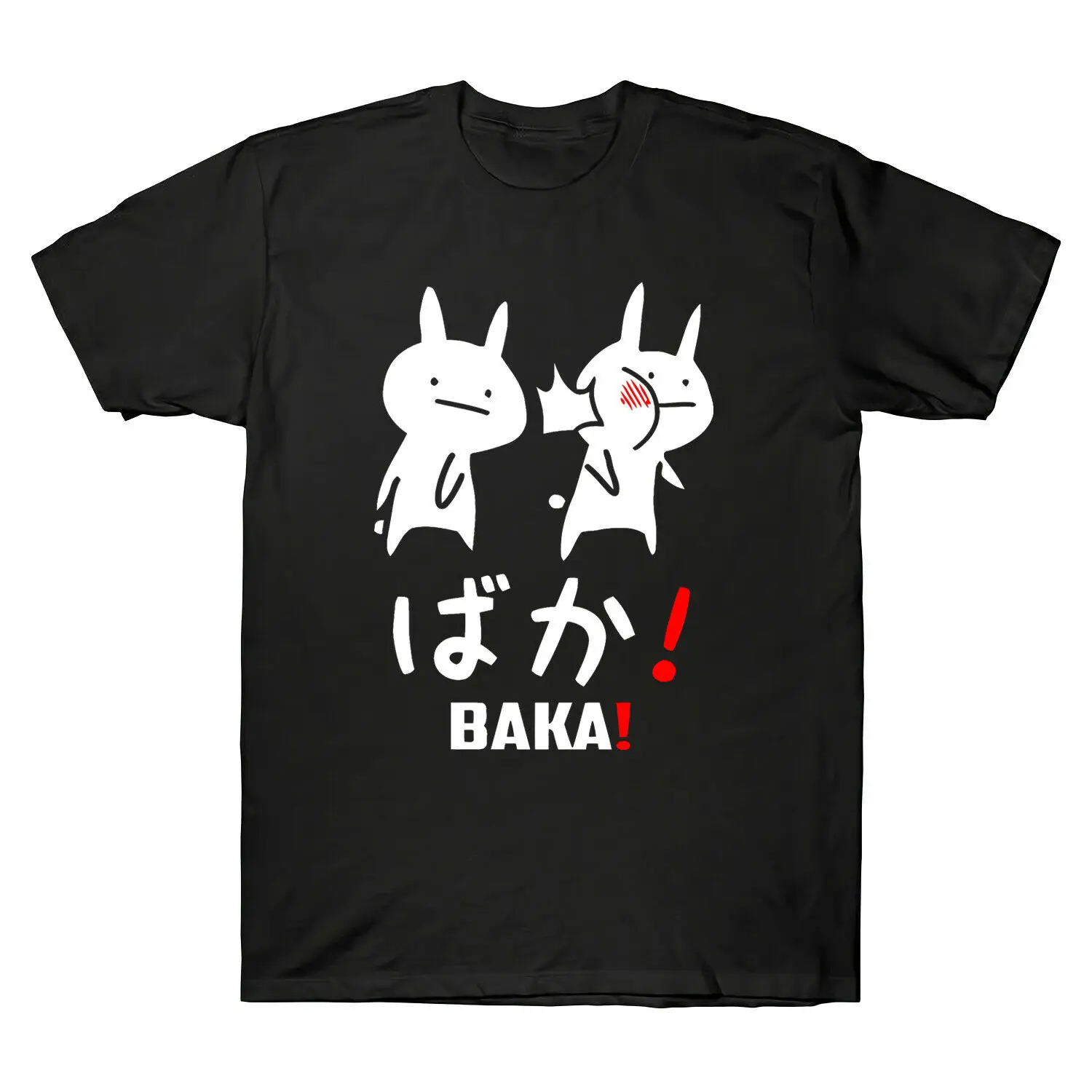 Аниме Baka Rabbit Slap Otaku японская манга слово забавная Мужская футболка хлопковая
