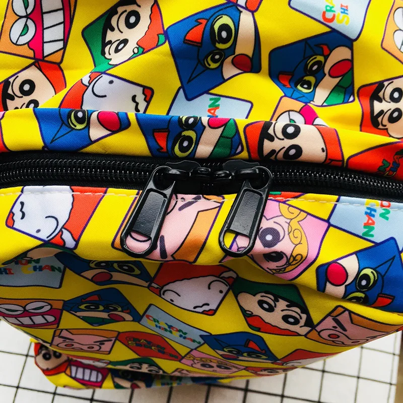 350g Cute Crayon Shin-chan Cartoon Canvas Backpack Travel Plush Kitty Bag