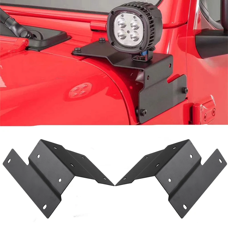 for Jeep Wrangler JL 2018 2019 Car A-Pillar Light Bar LED Work Light Auxiliary Spotlight Bracket Mount Holder
