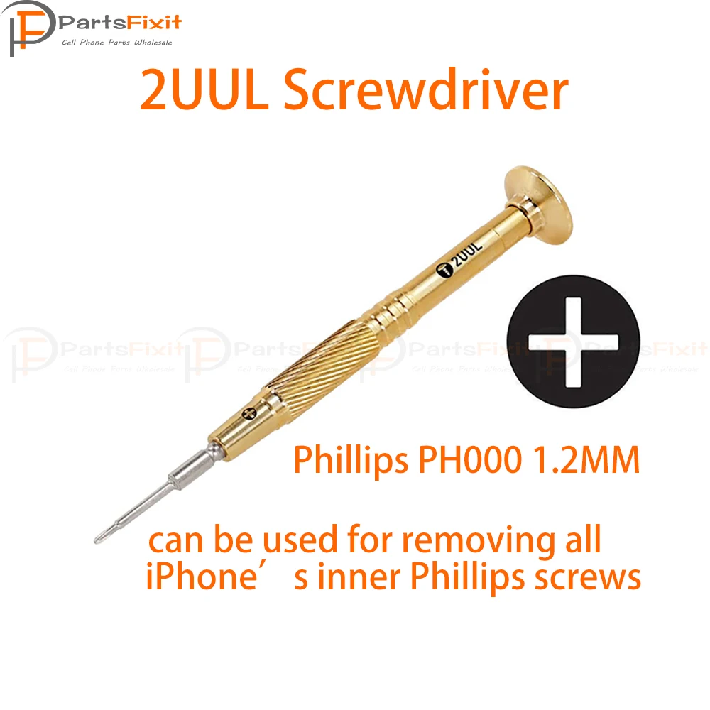 2UUL латунная ручка Тяжелая отвертка для ремонта телефона - Цвет: Phillips PH000 1.2MM