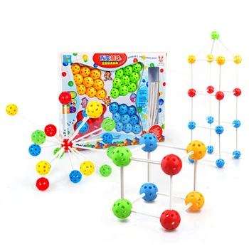 

68pcs Baby Kids Toy Variety Inserted Beads 3D Block Building Blocks Kids Color Shape Line Point Educational Toys