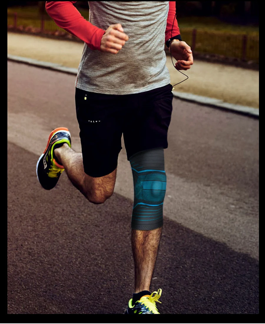 2 шт. нейлоновые эластичные спортивные наколенники суппорт колена из дышащей ткани Скоба для бега фитнес Пешие прогулки защитный наколенник для велоспорта силиконовый коврик