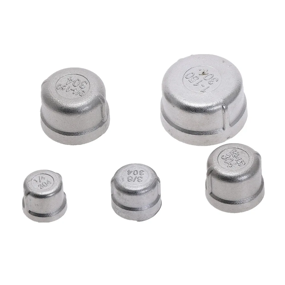 

1pcs 304 stainless steel inner silk tube cap/head/tube plug pipe Plumbing Fittings Female Thread 1/4'' 3/8" 1/2'' 3/4" 1"