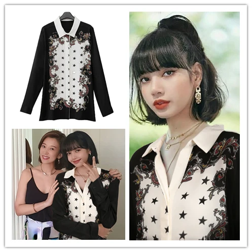 

Kpop Korean Summer New Women Vintage Fashion Button Satin Shirts Silk Korean Office Ladies Elegant Shirt Blouse Long Sleeve Tops