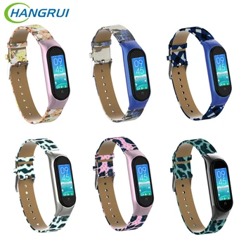 

For Xiaomi Mi Band Strap Leather PU Bracelet Wristband For Mi Band 5 Smart Watchband Accessories Leather Strap Pulseria Correa