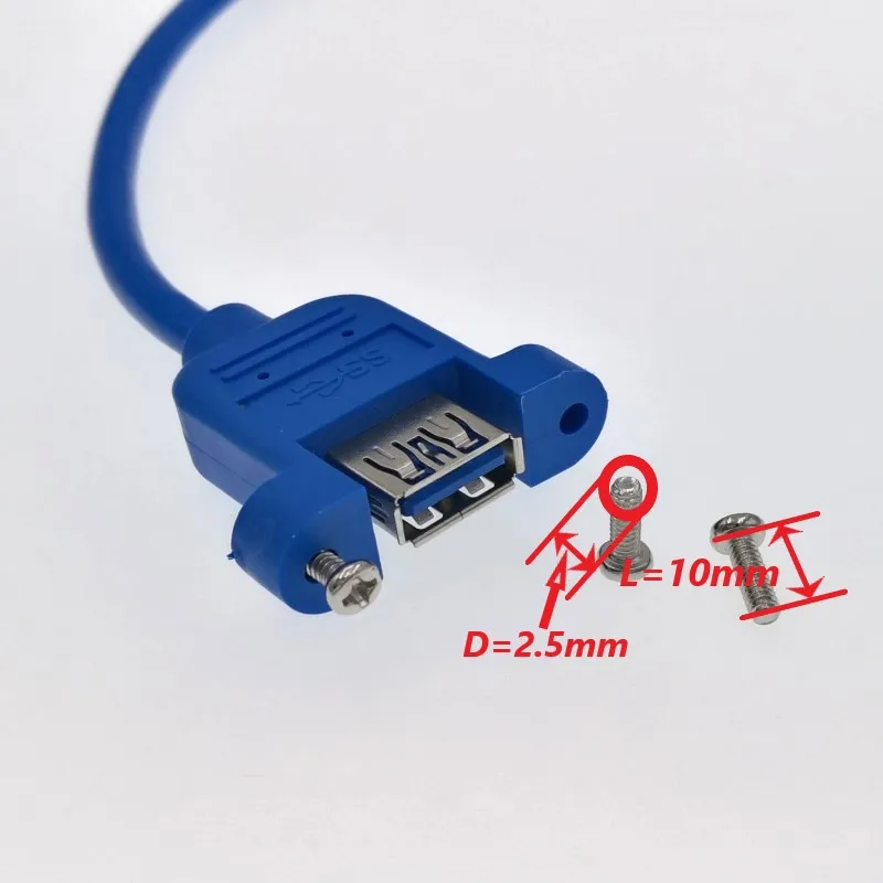 10pcs USB 3.0 Male to Female Port Extension Cable with Screw Hole