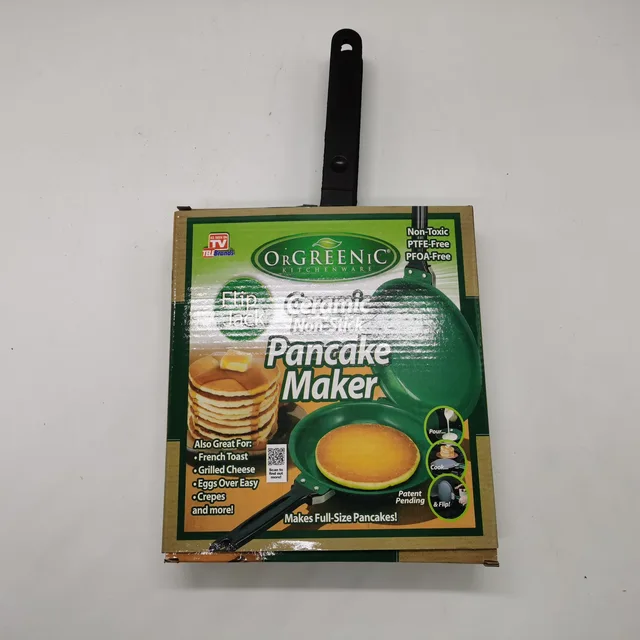 Double Sided Frying Pan Non-Stick Ceramic Flip Frying Pan Pancake Maker  Household Kitchen Cookware 6.5X7.6 inch New 