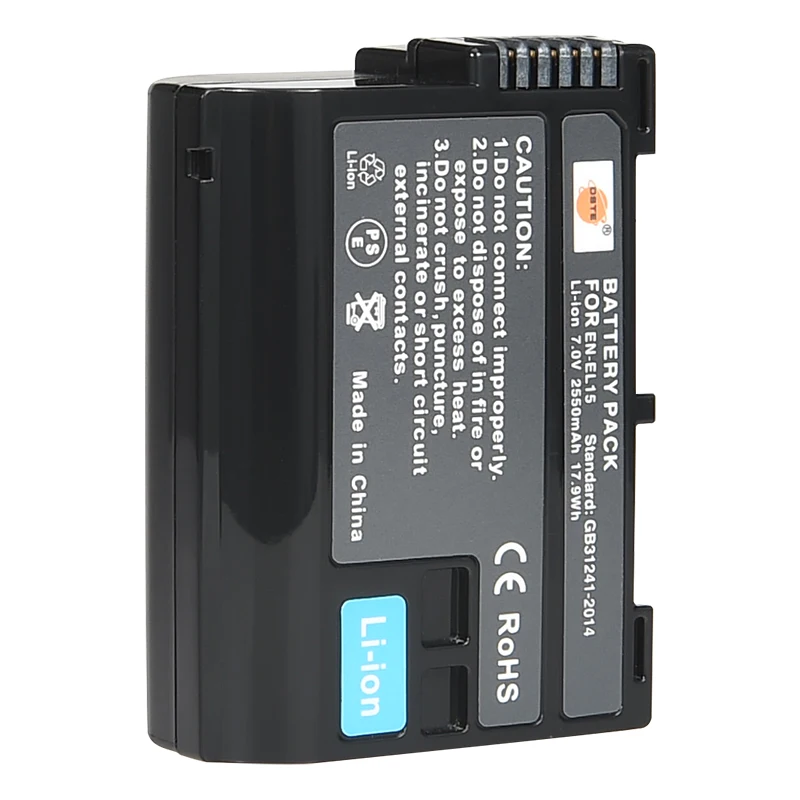 3 шт. 2550 мАч 7,0 V DSTE EN-EL15 ENEL15 батарея камеры DSLR для Nikon D7000 D500 D7100 D800 D800E D600 D610 D810 D7200 Z6 Z7