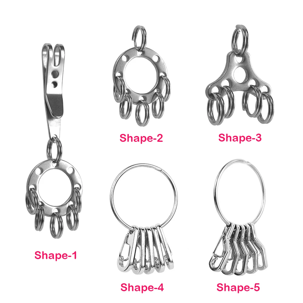

Stainless Steel Keychain Outdoor Carabiner Buckle Key Chain Circular Keychain Clip Multi Tool Keyring Outdoor Survival Tool