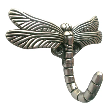 

Zinc Alloy Towels Holder Dragonfly Shape Wall Mounted Hat Hanger Coat Hook Bathroom Rustic Hallway Universal Vintage Door Back