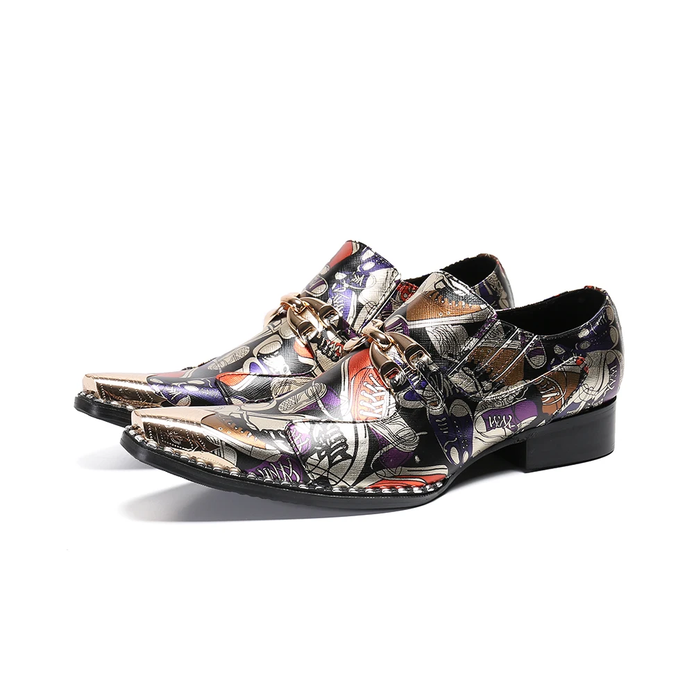 

Winter Formal wedding Shoes Handmade steel-toed Men'S Shoes Slip on Genuine Leather Fashion Party Shoes size Big Size 47