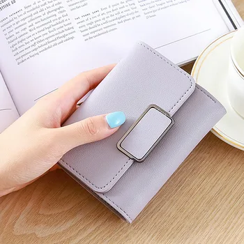 

New Small Wallet Women Leather Mini Wallets Quality Guarantee Young Girls Solid Color Wallets Card Holder