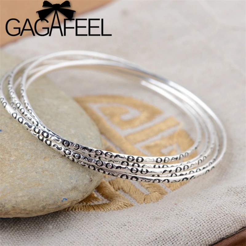 

GAGAFEEL Women's 5-layer Silver Bangle Vintage Bracelet Set Multilayer Thai Silver Bracelets S925 Sterling Silver Jewelry Gifts
