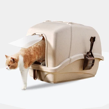 

Large Size Anti Splash Cats Litter Box Cat Dog Tray Kitten Dog Clean Toilet Closed Pets Cat Litter Pet Accessories