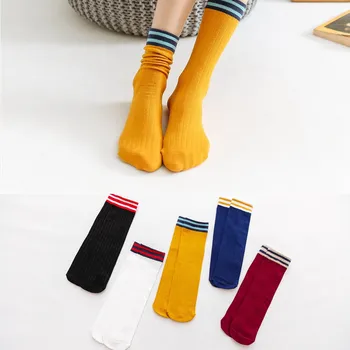 

DOIAESKV 2 Pairs/lot Women Casual Striped Candy Colors Cotton Socks Comfortable Harajuku Short Socks Fashion Female Funny Socks