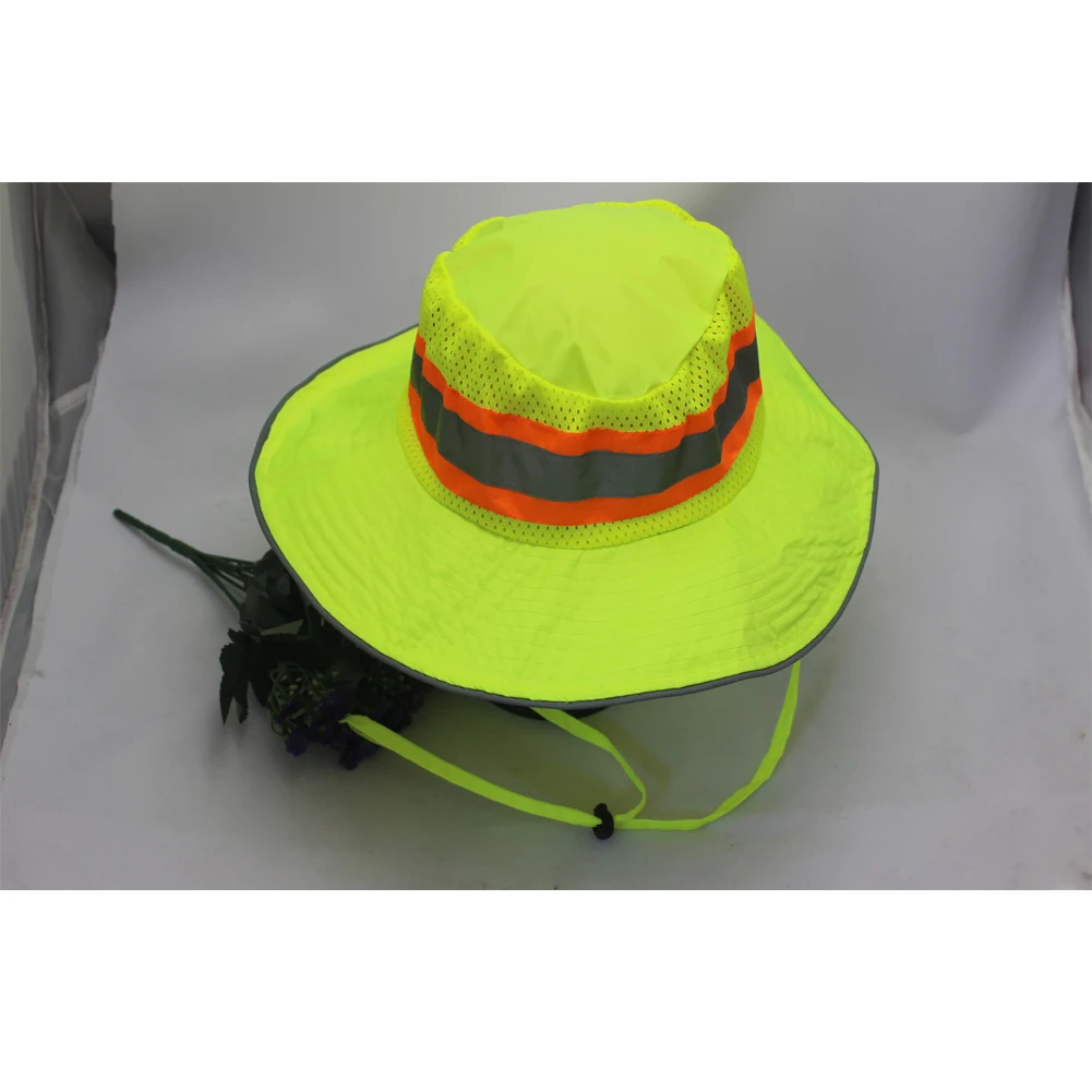 New Two Styles Men Women Baseball Cap Bucket Hat Reflective High Visibility Safety Work Hat Breathable Mesh Cap