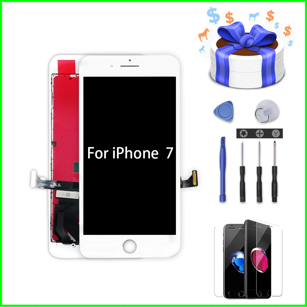 

Ecran Screen For iPhone 7 7 Plus 8 6 6 Plus LCD Digiziter Assembly 3D Touch Screen Display for Apple iPhone 7 LCD No Dead Pixel