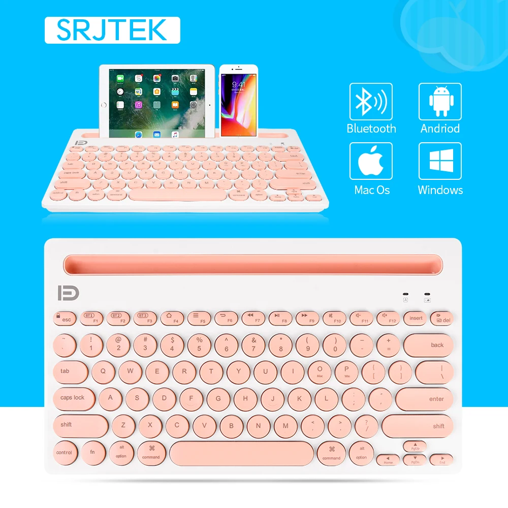 Беспроводная Bluetooth клавиатура для компьютера тонкая маленькая Keybord гибкая iPad Mac