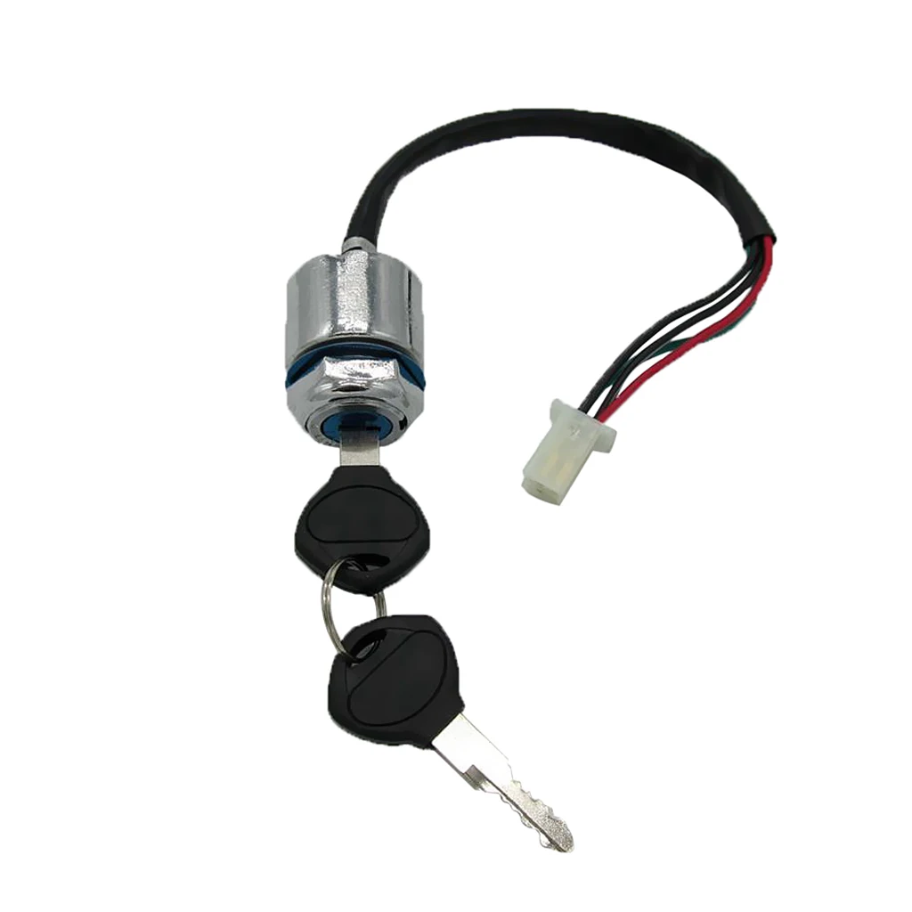 4-Wire 4-Pin Ignition Key Start Switch Assembly for Go Kart ATV Quad Dirt Bike Scooter