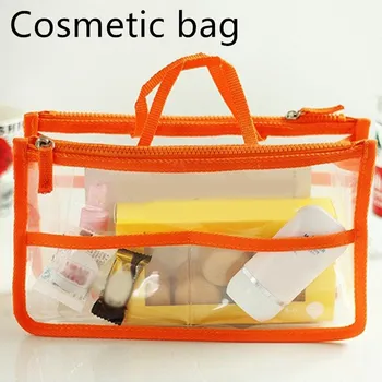 

Multifunctional Handbag Cosmetic Bag Waterproof Transparent Small Handbag Shopping Bag Makeup Tools