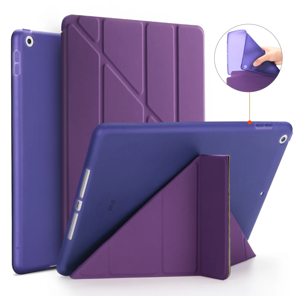 Для for ipad Air Case, GOLP PC флип чехол для for ipad 5+ ТПУ задняя крышка для for ipad Air 1 Tablet case, обложка Smart cover и подставка держатель - Цвет: Purple
