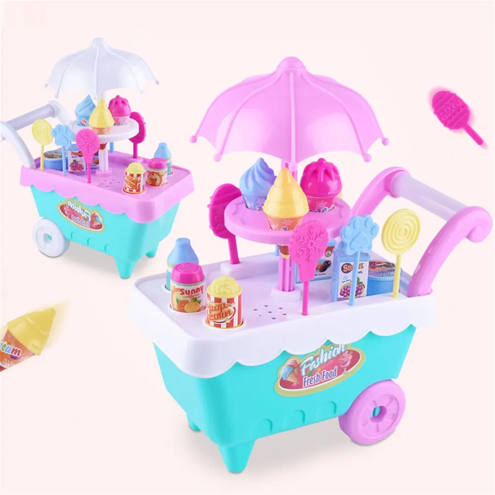 Детская имитация для мороженого тележка девочка Головоломка «домик» набор игрушек Детский дом десертная тележка
