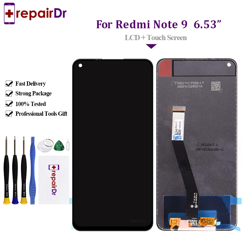 Для Xiaomi Redmi Note 9 ЖК сенсорный экран с дигитайзером в сборе для дисплей Замена